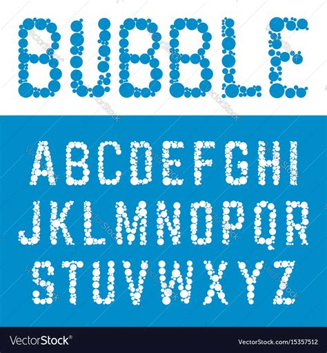 Alphabet Bubble Font Template Letters Bubbles Vector Image