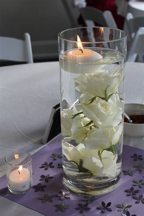 Submerged Rose Centerpieces With Floating Candle