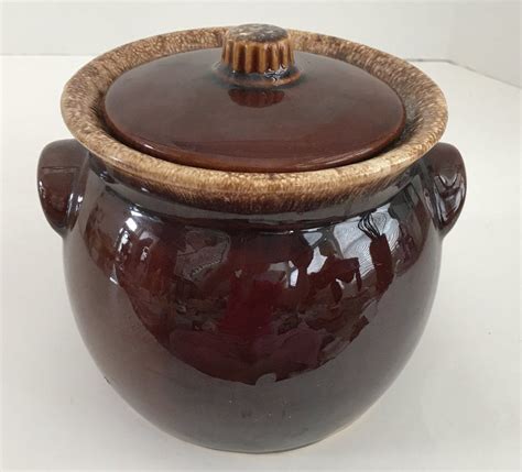 Vintage Mccoy Brown Drip Glaze Pottery Bowl Marked Usa Lancaster Colony