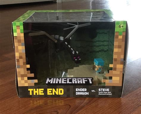 Minecraft New In Box Ender Dragon Vs Steve The End Playset