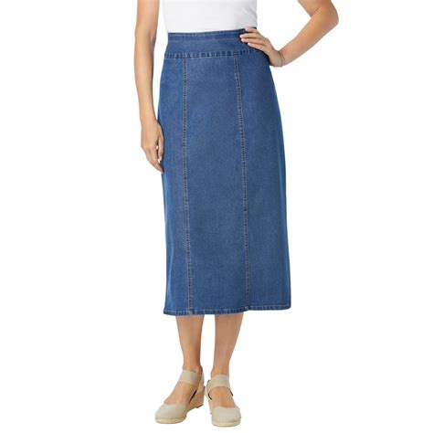 Woman Within Woman Within Womens Plus Size Pull On Denim Skirt Skirt