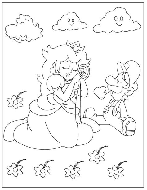 Princesa Peach Sentada Para Colorear Imprimir E Dibujar Dibujos Colorear Com