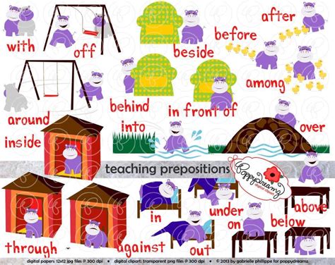 Teaching Prepositions Clipart And Digital Flashcards Digital
