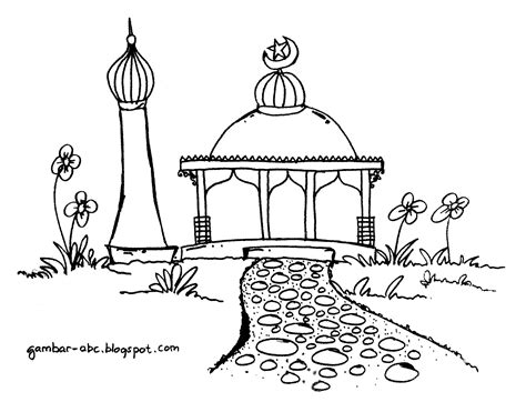 Oil pastels for kids how to draw masjid easy youtube. Mewarnai Gambar Masjid - Contoh Gambar Mewarnai