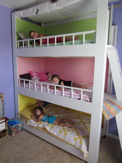 A girls room with a bunk bed is looking better with a personalized design that showcases a feminine style. 31 DIY Bunk Bed Plans & Ideas that Will Save a Lot of ...