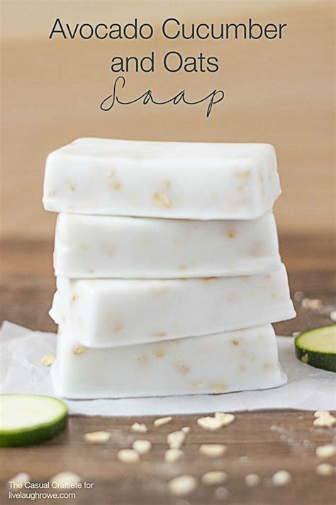 Hide tiny treasures in diy glycerin soap to make hand washing much more exciting! Avocado Cucumber and Oats Soap Recipe - Live Laugh Rowe