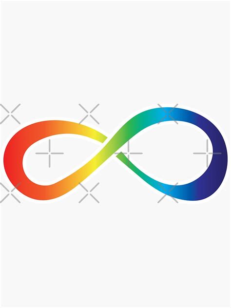 Rainbow Infinity Symbol For Autism Acceptanceawareness Sticker For