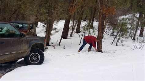 How To Get A Vehicle Unstuck Using Trees And Winch Youtube