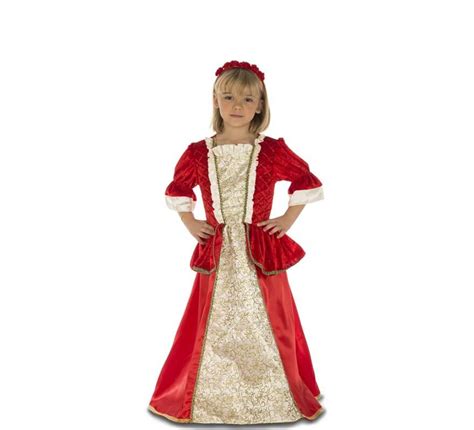 Disfraz De Princesa Medieval Roja Para Niña