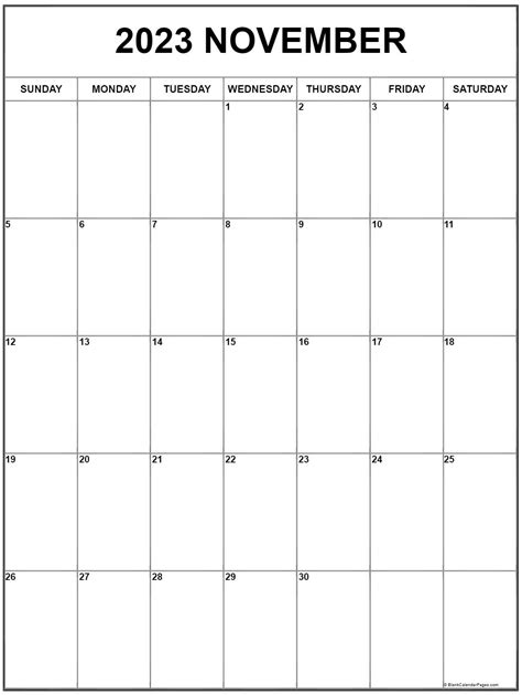 Free November Calendar Printable Page Thrifty Jinxy November 2019