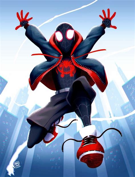 Miles Morales Ultimate Spider Man Into The Spider Verse Marvel Spiderman Art Spiderman