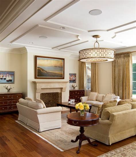 Living Room With Graceful And Understated Ceiling And Lovely Soothing