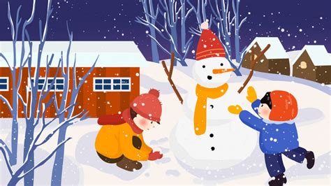 Easy To Use Cartoon Mg Animation Winter Snowman In Front Of The House