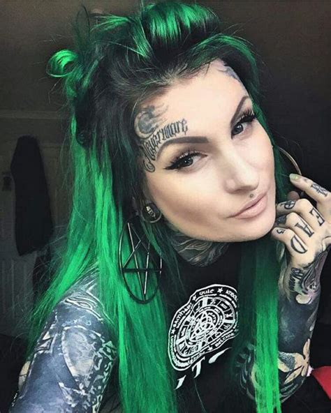 Face Tattoo For Women Haar Styling Haarfarbe Schwarz