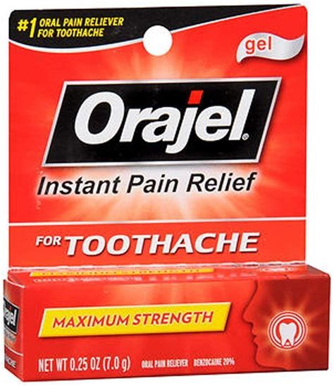 Orajel Maximum Strength Toothache Instant Pain Relief Gel 025 Oz