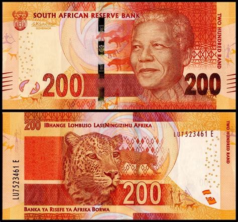 South Africa 200 Rand Banknote 2013 2016 Nd P 142b Unc