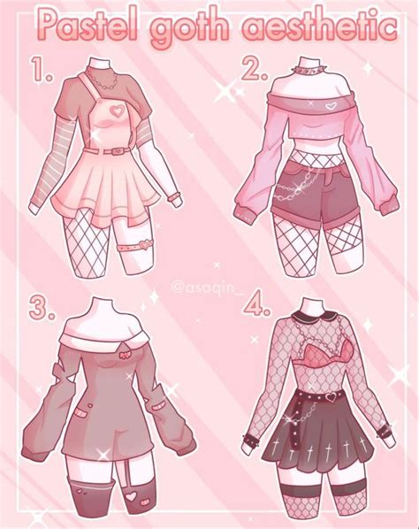 asaqin pastel goth aesthetic pastel goth outfits drawing anime clothes fashion design drawings