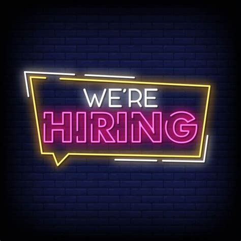 We Are Hiring Neon Signs Style Text Vect Premium Vector Freepik Vector People Light