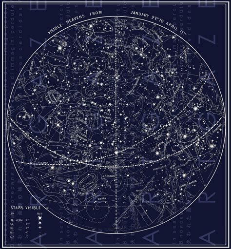 Celestial Print Constellations Map Constellation Map