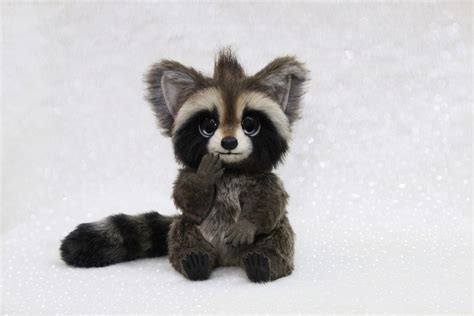 Baby Raccoon Plush Stuffed Animal Etsy