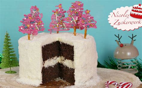 Nicoles Zuckerwerk Schoko-Kokos-Torte Weihnachtsbäume