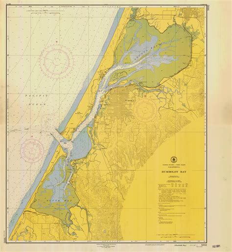 Humboldt Bay 1954 Old Map Nautical Chart Pc Harbors 5832 California