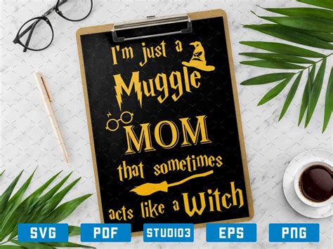 I'm Just Muggle Mom Svg Harry potter Svg Mother's | Etsy