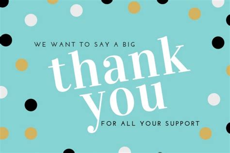 A Huge Thank You For All Your Support Finance Info