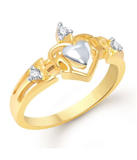 Vk Jewels Ilu Heart Gold And Rhodium Plated Ring Buy Vk Jewels Ilu Heart Gold And Rhodium