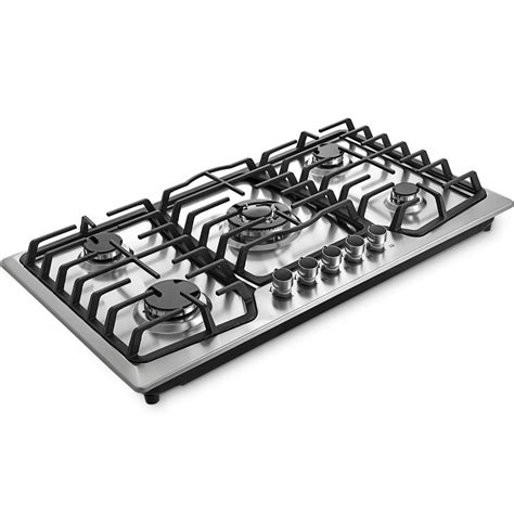 Tempered Glass 2 5 Burners Built In Stove Gas Cooktop 1236 Black For