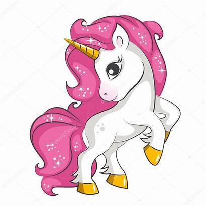 Unicorn Pink Background Magical Vector Illustration Drawing