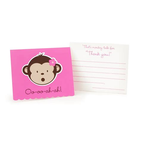 Pink Mod Monkey Thank You Notes Mod Monkey Monkey And Banana Thank
