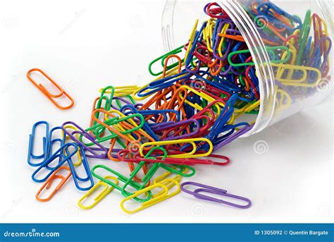 Colored Paper Clips Stock Photo Image Of Coloured Hold 1305092