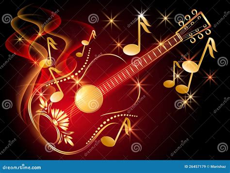 Guitar And Musical Notes Stock Vector Illustration Of Glitter 26457179