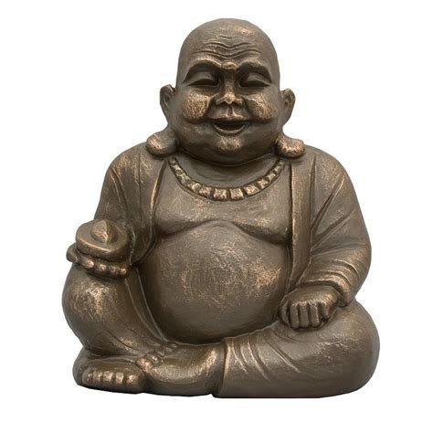 Wood 31,5 cm high 11 cm wide and 17 cm deep gilded with 24 krt. Buddha Statue Ceramic Urn - Urns for Ashes