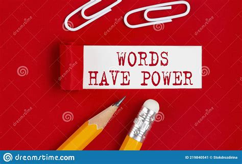 Words Have Power Message Written Under Torn Red Paper With Pencils And