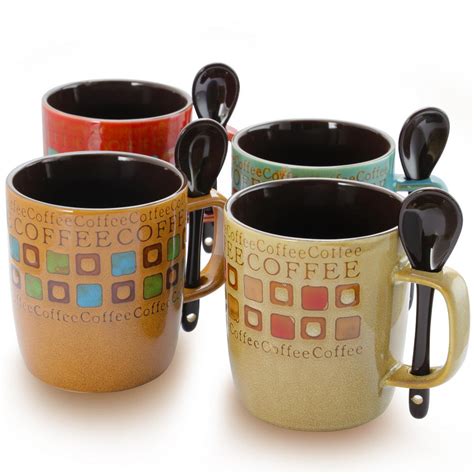 Mr Coffee Cafe Americano 13 Oz Assorted Color Mugs Set Of 4