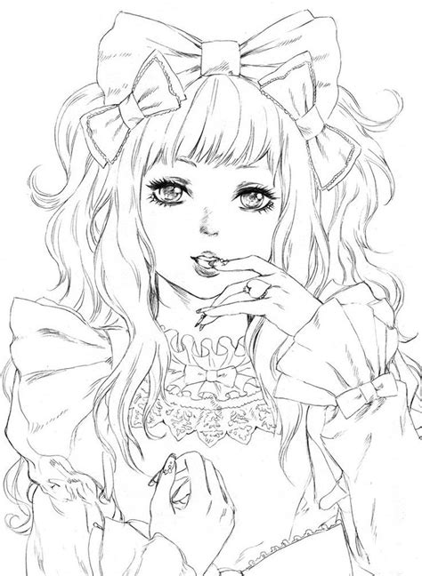 Coloring Pages Anime Drawing Without Color - 295+ SVG Cut File