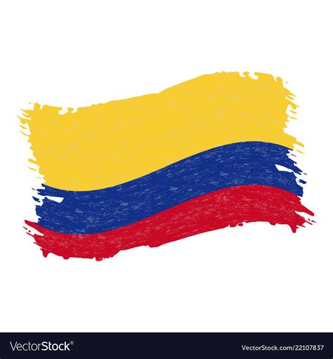Flag Of Colombia Grunge Abstract Brush Stroke Vector Image