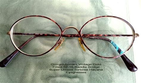 Giorgio Armani Eyeglasses Gf Saddle Bridge Oval Tortoise Havana Retro Cambridge 52 16 Gold