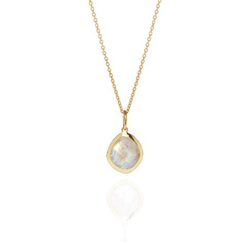Moonstone Necklace 18 K Gold Vermeil By Sharon Mills London
