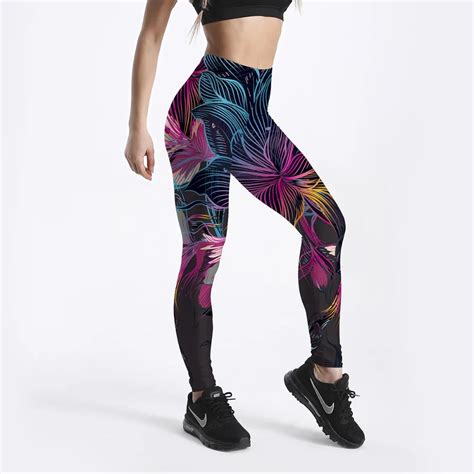 women fitness push up leggings floral printed spandex workout legging pants fashion female high