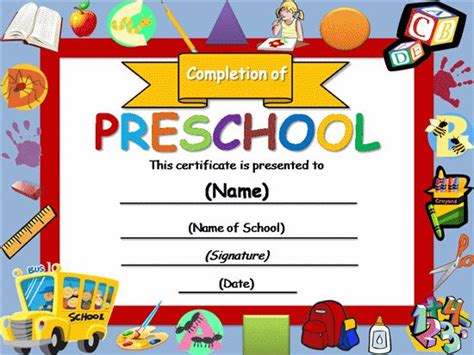 Free Certificate Templates Templates Certificates Preschool