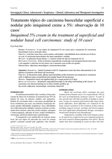 Pdf Imiquimod 5 Cream In The Treatment Of Superficial And Nodular