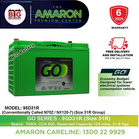 Global (korea made), gobatt (china made), fb (thaiilane made), 3k (thailand made), hyundai enecel (korea made) etc. 95D31R (NX120-7) Amaron GO Car Battery | Economy DIESEL ...