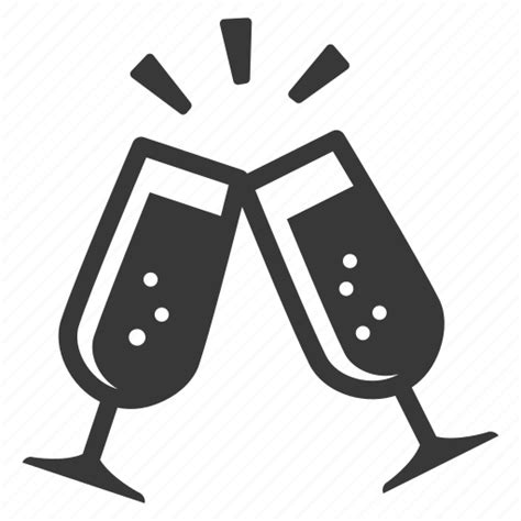 Alcohol Celebrate Celebration Champagne Clink Glasses Drink Party Icon