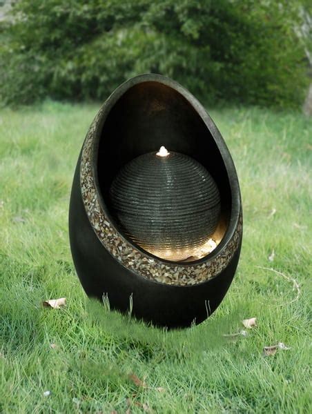 Cocoon Water Feature Egg Shaped Indoor Outdoor Landscaping