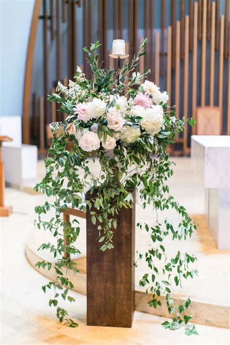 Trailing Greenery Altar Flowers Wedding Church Flower