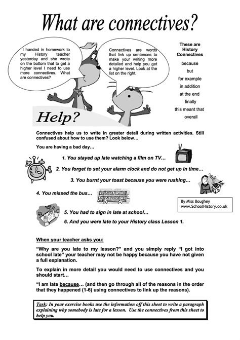 What Are Connectives Facts & Information Worksheet