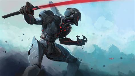 Download Cyborg Sword Sci Fi Warrior Hd Wallpaper By Yvan Quinet